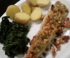 Zanderfilets mit Macadamia-Honig-Kruste