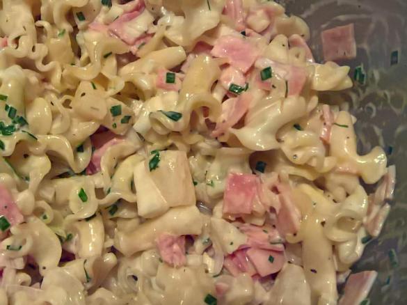 nudelsalat Hawaii mit eifreier mayo 