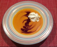 Variation von Kürbis Creme Suppe, Kürbiscremesuppe
