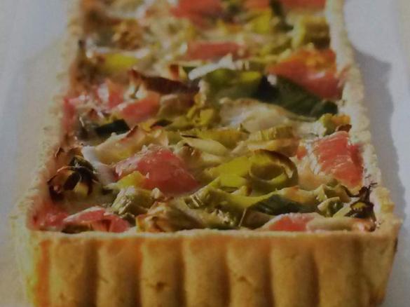 Quiche mit Porree und Räucherlachs