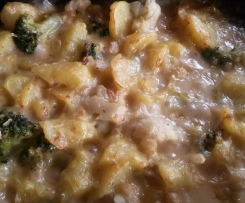 Blumenkohl-Broccoli-Kartoffel-Gratin - glutenfreie und vegane Variante