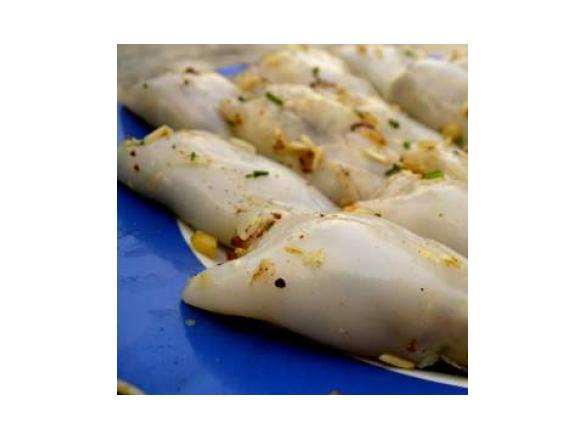 Kalamaris mit Garnelenfüllung 