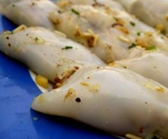 Kalamaris mit Garnelenfüllung 