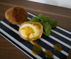 Frittierte Lachseier mit Honig-Senf-Soße