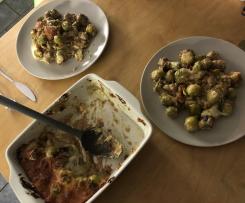 Rosenkohl-Hackbällchen Auflauf Low Carb