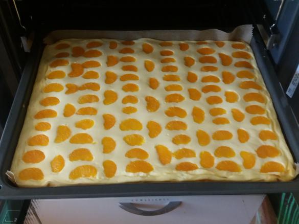 Quarkblechkuchen mit Mandarinen