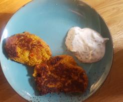 Kichererbsenfladen mit Joghurt-Dip