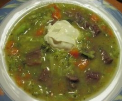 Suppenfleisch in pikanter Gemüsesuppe