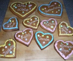 Variation von Lebkuchenherzen (als Geschenkidee)