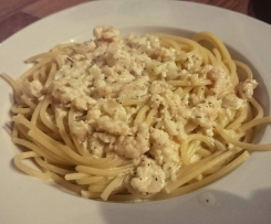 Nudeln mit Krabben-Sahnesoße