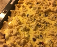 Kirsch-Quark-Streußelkuchen, Hefeteig