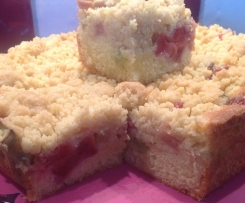 Sommerkuchen mit Erdbeeren, Rhabarber und Streuseln!