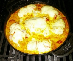 Rahmschnitzel überbacken mit Bratwurst