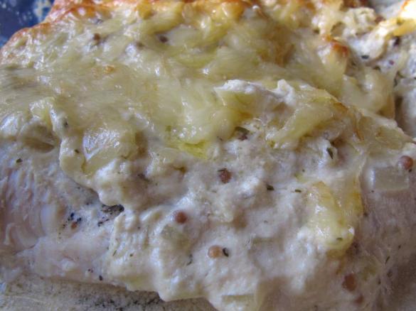 Hähnchenschnitzel in Senfcreme aus dem Ofen