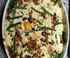 Griechischer Bohnen-Hack-Auflauf