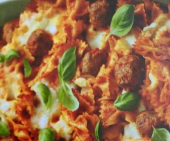 Paprika-Hackbällchen-Gratin