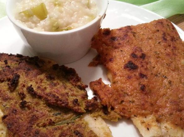 Schollen-Filet mit Pesto-Frischkäsekruste