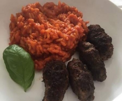 Djuvecreis mit Cevapcici