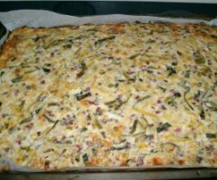 Lauchkuchen auf dem Blech