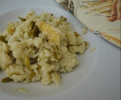 Spargelrisotto grün/weiß