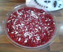 Vanillecreme mit Himbeeren 