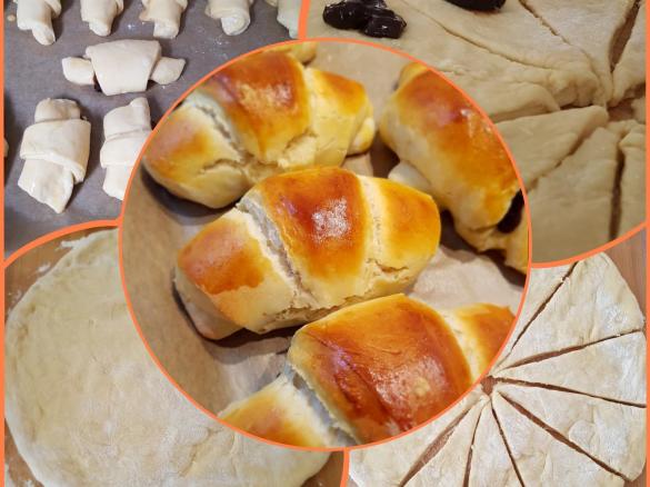 schnelle Hörnchen mit Hefe