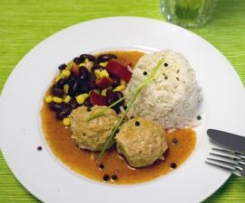 Variation von Westerntopf mit Hackbällchen