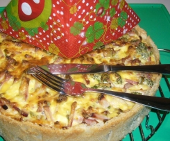 Brokkoli-Blumenkohl-Kuchen mit Kassler