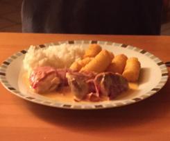 Putenministeaks im Schinkenmantel