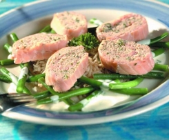 Gefüllter Lachs mit grünen Bohnen