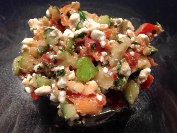 Hüttenkäse-Apfel-Paprika-Gurken Salat / Low carb
