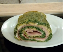 Spinatrolle Low Carb mit Schinken & Käse
