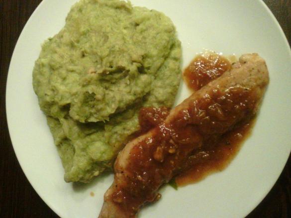 Rosenkohl-Walnuss-Püree mit Schnitzel WW tauglich