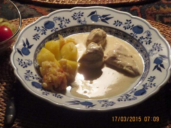 Huhn in Weißwein