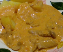 Geschnetzeltes in Gemüserahmsoße/all in one