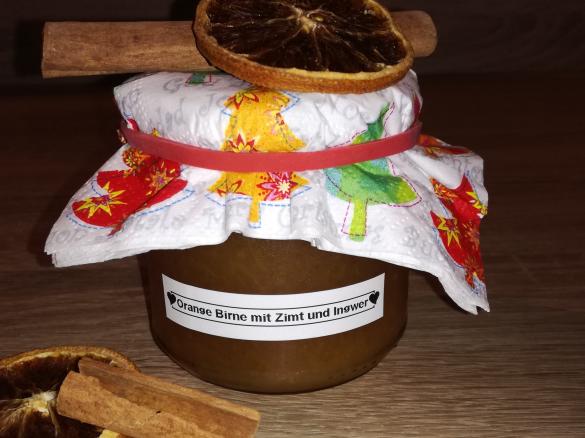 Weihnachtliche Orangen-Birnen Marmelade mit Zimt und Ingwer