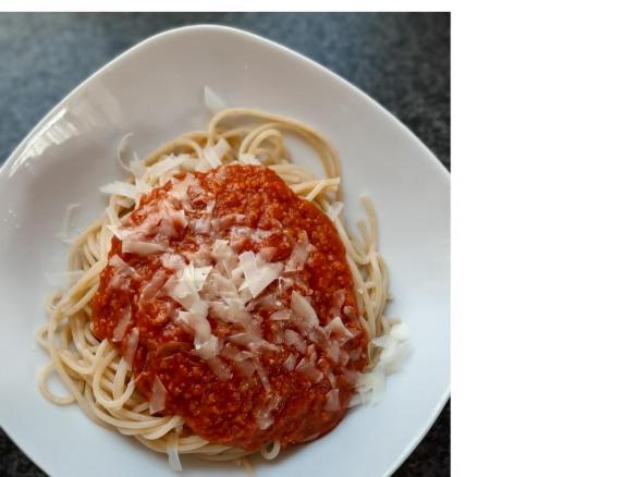 Grünkern-Sauce für Spaghetti