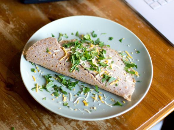 Buchweizenpfannkuchen mit Pilzfüllung