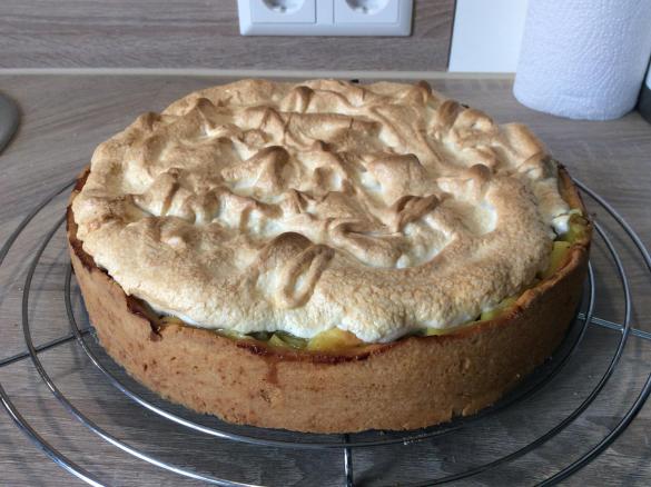 Rhabarberkuchen mit Baiser (Ohne Puddingpulver)