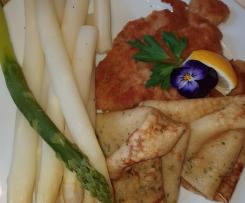 Pfannkuchen mit Spargel