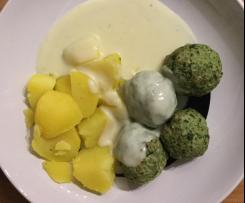 Spinatknödel mit Rahmkartoffeln