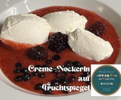 Creme-Nockerln  auf Fruchtspiegel 🌱VEGAN🌱