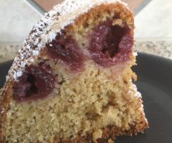 Bröselkuchen mit Kirschen