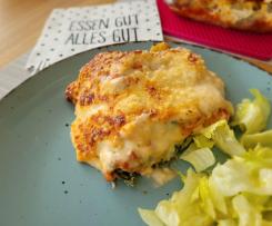 Cannelloni mit Spinat-Ricotta-Füllung (mit Tomaten- und Bechamelsoße)