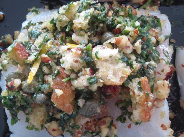 Kabeljau mit Haselnuss-Kräuterkruste
