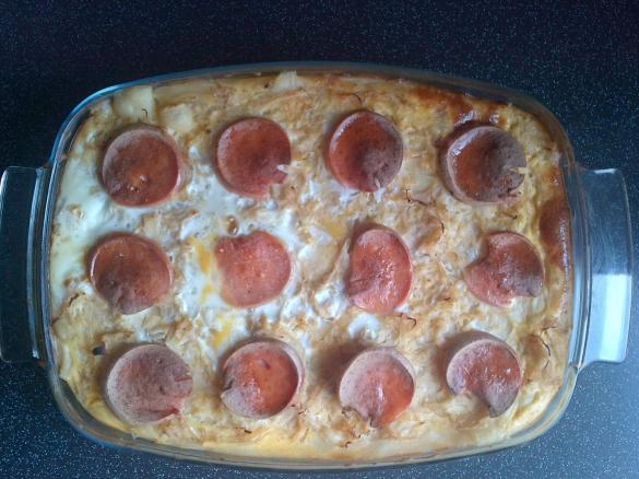 Sauerkrautauflauf mit Fleischwurst