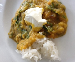 Linsen-Spinat-Curry (vegan)