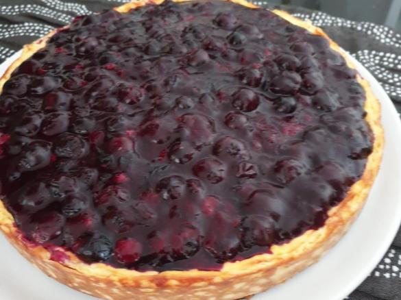 Käsekuchen mit Heidelbeer Topping