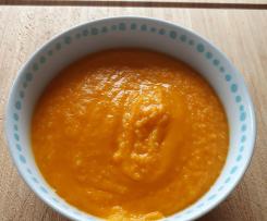 Karotten-Reis-Suppe mit Orangensaft