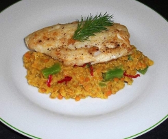 Fisch auf Linsenbett